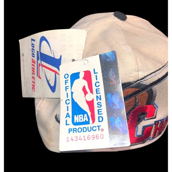 Vtg NOS Chicago Bulls NBA Champions '96 Snapback Hat Logo Athletic Official Lock - Picture 3 of 9